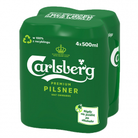 Piwo Carlsberg Pilsner 5% 500 ml 4 - pak Puszka