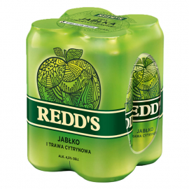 Piwo Redd's Jabłko i Trawa cytrynowa 4% 500 ml 4 - pak Puszka