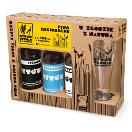 Zestaw Piw Bytów 3 X 500 ml + Szklanka