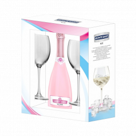 Wino Monte Santi Ice Rose 10% różowe półsłodkie 750 ml + 2 kieliszki