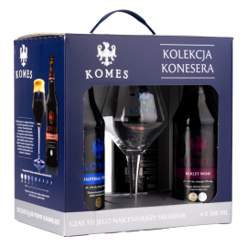 Piwo Komes Zestaw Kolekcja Konesera 4 x 500 ml + Pokal