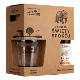 Piwo Za Miastem USA Zestaw 4 Piwa 5,2% 500 ml + Szkło