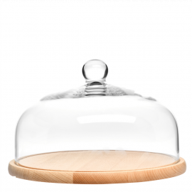 Patera drewniana z kloszem Krosno Glamour