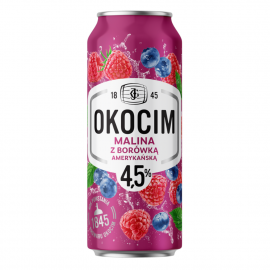 Piwo Okocim Malina z Borówką Amerykańską 4,5% 500 ml Puszka