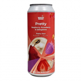 Piwo Magic Road Pretty Raspberry, Strawberry & Zabaglione 4,8% 500 ml puszka