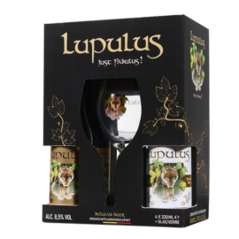 Piwo Lupulus 2x Blonde 330 ml 2x Brune 330 ml szkło 250 ml zestaw