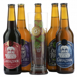 Piwo Gościszewo Zestaw 5 x 500 ml but + szklanka
