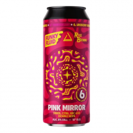 Piwo Funky Fluid Pink Mirror Strata, Citra, HBC630 Double NEIPA 8% 500 ml puszka