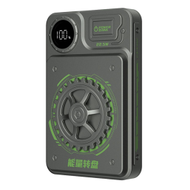 Stylowy powerbank 10000mAh 22.5W USB-A / USB-C z wyświetlaczem szary