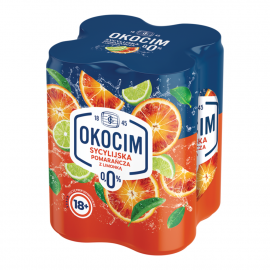 Piwo Okocim Sycylijska Pomarańcza z Limonką 0% 500 ml 4  pak Puszka