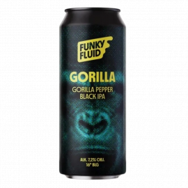 Piwo Funky Fluid Gorilla - Gorilla Pepper Black IPA 7,2% 500 ml Puszka