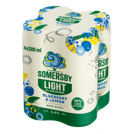 Piwo Somersby Blueberry & lemon Light 4% 500 ml 4 pak puszka