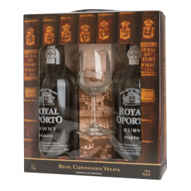 Wino wzmacniane Royal Oporto Ruby +Tawny Porto 19% czerwone słodkie 750 ml + kieliszek