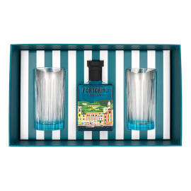 Gin Portofino Dry 43% 500 ml + 2 szklanki long