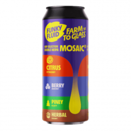 Piwo Funky Fluid Farm To Glass Mosaic - Hop Selection Single Hop NEIPA 8% 500 ml puszka