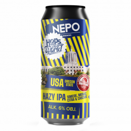 Piwo Nepomucen Hops Around The World - USA Oregon State Hazy IPA 6% 500 ml puszka