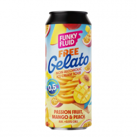 Piwo Funky Fluid Free Gelato Passionfruit, Mango & Pech 0% 500 ml puszka