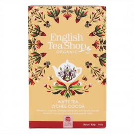 Herbata English Tea Shop Bio White Tea Lychee Cocoa / Biała z Liczi i Kokosem 20 saszetek