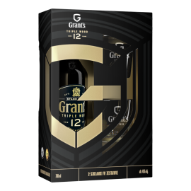 Whisky Grant's 12YO Triple Wood 40% 700 ml + 2 szklanki