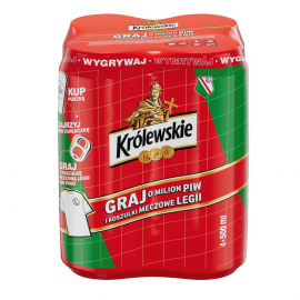 Piwo Królewskie Jasne 5,2% 500 ml 4-pak puszka