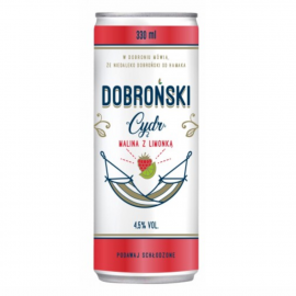Cydr Dobroński malina z limonką 4,5% 330 ml Puszka