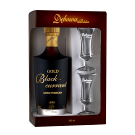 Likier Dębowa Blackcurrant Czarna Porzeczka 35% 700 ml + 2 kieliszki