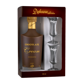 Likier Dębowa Advocatka Czekoladowa 21% 700 ml + 2 kieliszki