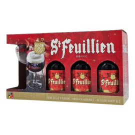 Piwo St. Feuillien Cyvee De Noel Zestaw 3 x 330 ml + pokal