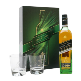 Whisky Johnnie Walker Green 15 YO + 2 szklanki 43% 700 ml